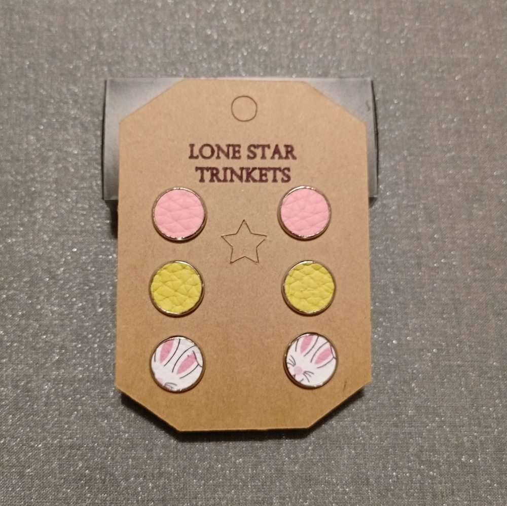 Easter Colors Stud Earrings 3 Pairs